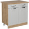 Vicco Küchenunterschrank R-Line, Schubladenschrank für die Küche, Weiß Landhaus, 80 cm, AP Eiche