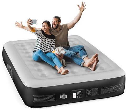 Airefina Inflatable Mattress, Air Bed with Built-in Electric Pump, King Blow Up Bed in 3 Mins Self-Inflation/Deflation, Portable Airbed Carry Bag for Camping,Travel & Guests,Home -203x152x33cm