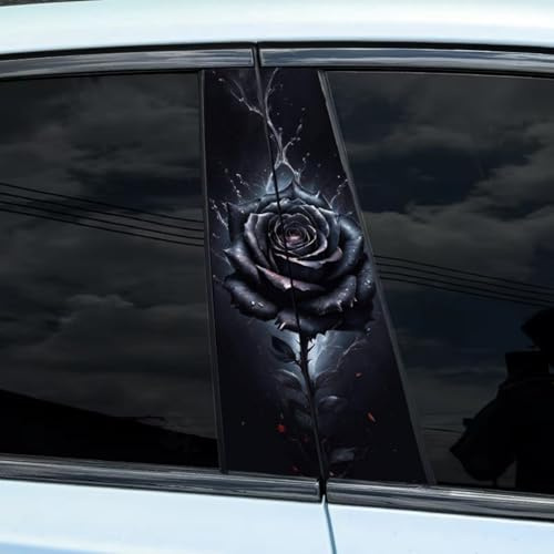 Rose 2 Stück Auto B-Säule Aufkleber Autoaufkleber Autozubehör Türaufkleber (s1,50x25cm)