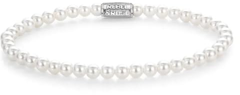 Rebel & Rose Damen-Armband Pearl Gem Weiß/Silber 4 mm RR40150-S-S