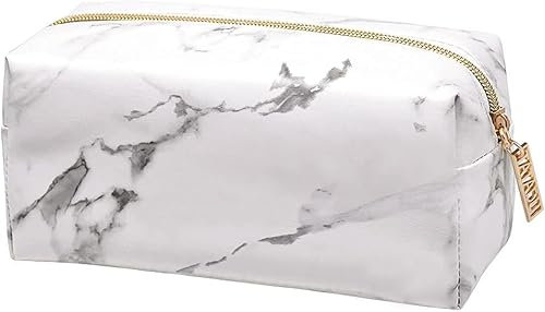 Zxarunas federtasche Marmor-Federmäppchen, weiß, PU-Bleistifthalter, Schreibwarentasche, Kosmetiktasche, Make-up-Pinsel-Aufbewahrungstasche, Federmäppchen Zylinder-Stifthalter mäppchen