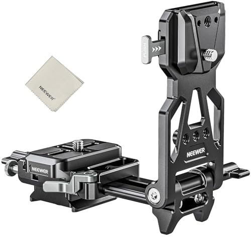 NEEWER PS015 PRO V Mount Battery Plate con Piastra a Sgancio Rapido Tipo Arca e Panno Pulizia, Adattatore V Lock Pieghevole per NEEWER PS099E Compatibile con DJI RS4 RS3 Gimbal Camera Cage Video Rig