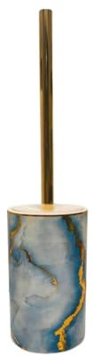 New Ocean Marble Toilet Brush Holder – Blue Ceramic Bathroom Accessory with Elegant Marble-Effect Finish – Sturdy & Stylish Toilet Brush Stand – Modern & Functional Bathroom Decor N-52