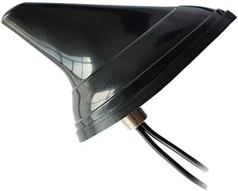Maswell Antena Combinada Shark Fin para GPS y 4G LTE, Montaje en Techo Universal, Antenna Doble para gsm 3G 4G Móvil y GPS con Cable de 5m y Conector SMA, para Router, Vehículos, Coche, Camión, Flota