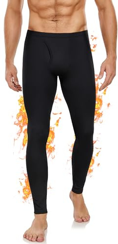 BENNIES Pantaloni Termici Uomo Pantalone Sportivi Intimo Termico Calzamaglia Abbigliamento Invernali Sottopantaloni Leggings Tuta Palestra Termiche Running Sci Nero L