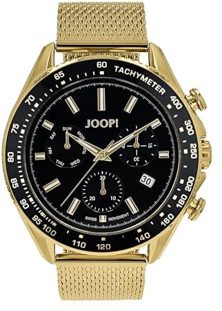 Joop! Herren Analog Ronda Swiss Made Uhr mit Edelstahl Armband 2040166