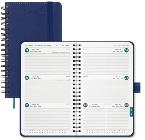 BEZEND Taschenkalender 2026 2027 Klein Wochenkalender A6 15,5 x 9 cm