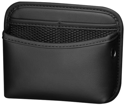 Car Seat Side Pocket Organizer Leather Car Side Pocket Organizer Universal Car Pockets Pouch Front Seat Console Cars Gap Filler Storage Box Cell Phone Holder for Cars Door Keys Coins (Black)
