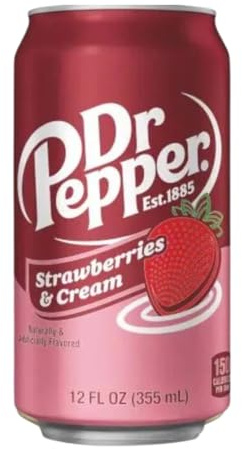 Dr. Pepper Strawberries & Cream 1er-Pack (1 × 355ml Dose) – US-Version –
