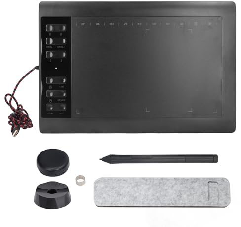 G10 Graphics Drawing Tablet, Digital Art Tablet with 8192 Level Pressure Sensitivity, 233PPS Reading Speed and 5080LPI Resolution, 10x6in Active Area for Desktop Laptop Mobile Phon