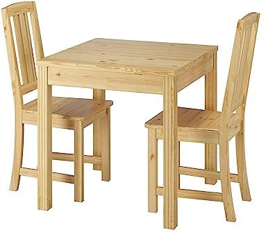 Erst-Holz Schöne Essgruppe mit Tisch und 2 Stühle Kiefer Natur Massivholz 90.70-50 B -Set 22