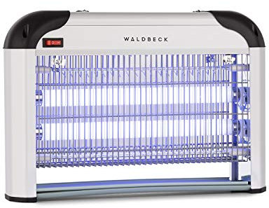 Waldbeck Mosquito Ex 4000 - Désinsectiseur éléctrique UV, Anti-Moustique, sans Produits Chimiques Toxiques, Inodore et Silencieux, 30W, 100 m², Suspension Incluse, Argent