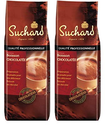 Suchard Qualité Professionnelle Boisson Chocolat - Spécial Préparation Chocolatière - 1 kg - Lot de 2