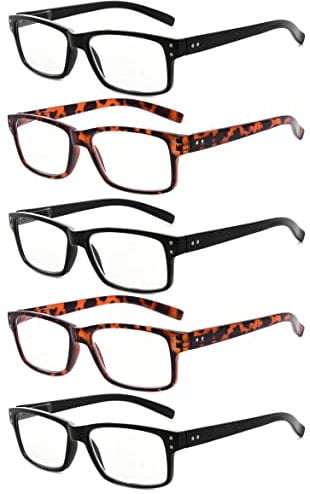 Eyekepper 5 Pack Qualitätsleser mit Federscharnier für Männer und Frauen +4,00