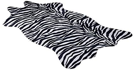 Backbayia Kunstfell Teppich rutschfest Bettvorleger Bodenteppich für Wohnzimmer, Schlafzimmer (Zebra)