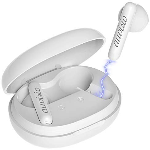 auvisio Earphone: In-Ear-Stereo-Headset mit Bluetooth, Ladebox, Google Assistant & Sprachassistent (in Ear Stereo Kopfhörer, in Ohr Kopfhörer, Freisprecheinrichtung)