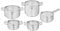 Tefal Nordica H852SA55 Stahl-Topfset mit Deckel 10-teilig, Topf: 18/20/24 cm, Kochtopf hoch 22cm, Rondel 16cm