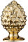 Baroni Home Pigna Siciliana Colorata, Pigna Decorativa in Porcellana Dipinta a Mano, Soprammobile Salotto e Ufficio, 12x12x18 cm (M), Oro