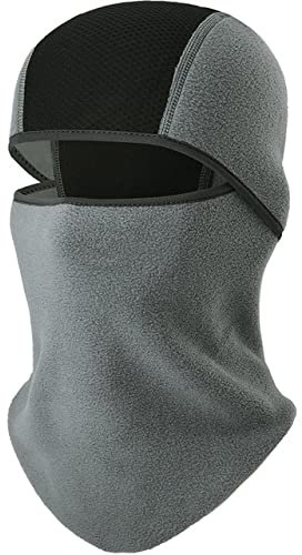 KiKiYe Sturmhaube für den Winter, aus Fleece, winddicht, für Motorradhelme, Skimütze, Dunkelgrau, Einheitsgröße