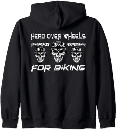 Motociclista testa sopra ruote ciclismo equitazione moto moto Felpa con Cappuccio