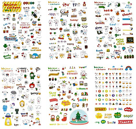 Oblique Unique® Schweinchen Sticker Schweine Aufkleber für Kinder im Retro Vintage Style Selbstklebend für Verzierung Scrapbooking zum Basteln