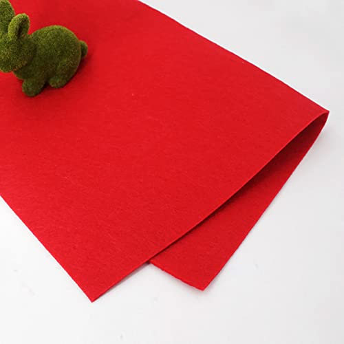 Yimihua Filzstoff, Filz Stoff Bastelfilz Farbig Filz Blätter Vliesstoff 50 x 50 cm Kinder DIY Zubehör zum Handwerk Nähen Projekte,2mm Dicker (Color:rot)