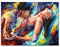 HONGC Leinwanddrucke Bunte Nackte Kunst Sexy Frauen Abstraktes Ölgemälde auf Leinwand Poster und Drucke Skandinavische Wandkunst Bild für Wohnzimmer 50x70cm/19,6 x27,5Kein Rahmen