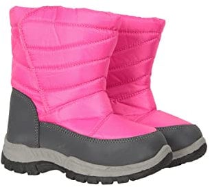 Mountain Warehouse Caribou Junior Kids Snow Boots - Snowproof, Fleece Lining, Warm, Insulated, High Traction Sole - Ideal For Bright Pink Kids Shoe Size 8