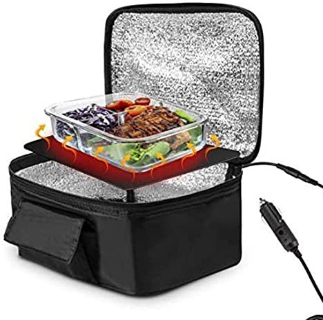 Microondas portátil de viaje de 12 V, mini microondas para coche, resistente al agua, ligero, fácil de limpiar, horno eléctrico de seguridad, caja de picnic de calentamiento rápido para viajes, camp