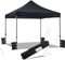 Yaheetech Gazebo 3x3 M Pieghevole Giardino Impermeabile Tendone da Sole Ombreggiante Terrazzo Esterno Richiudibile in Acciaio Robusto Telescopico da 227 a 245 cm Eventi Feste con Borsa a Ruote Nero