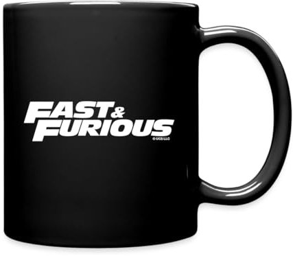 Spreadshirt Fast and Furious klassisches Logo weiß Tasse Einfarbig, One size, Schwarz
