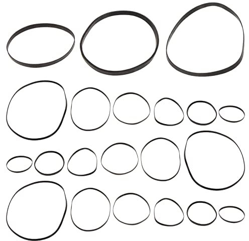 Hemobllo Gummiriemen für Rekorder - 50 Stück Mischung aus Flachen Kassettenriemen Kassettenspieler-Antriebsriemen Kassettenrecorder Reparatur Wartung Gummiriemen, 2mm Breite, 40-135mm Länge