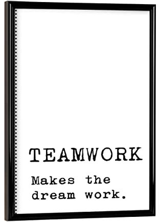artboxONE Poster mit schwarzem Rahmen 18x13 cm Typografie Teamwork Makes The Dream Work - Bild Teamwork