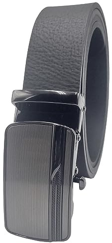 Chrissys-in Ledergürtel 3,5 cm breit schwarz Automatikgürtel ohne Plastikratsche Made in Germany 100% Leder Vollleder Damen Herren Anzug Jeans Arbeitshose Stoffhose Rindsleder Büffelleder