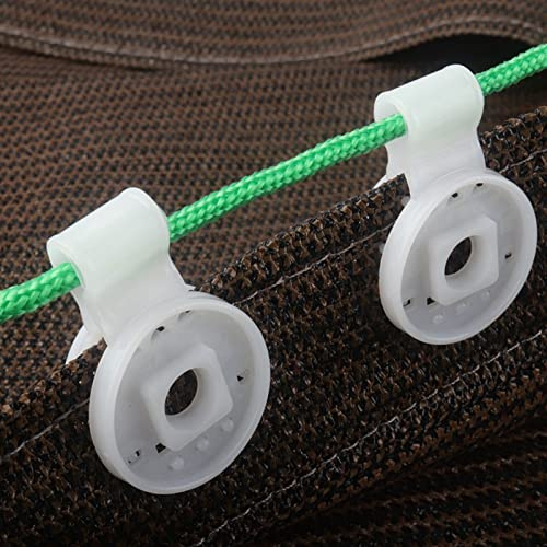Dpofirs Paquete de 100 Clips para Parasol con Plástico, Clip para Parasol de Fácil Instalación para una Variedad de Mallas y Redes de Sombra. (Blanco)