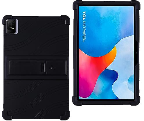 FKQLH Custodia per TCL NXTPAPER 11, custodia protettiva regolabile in morbido silicone per bambini per tablet TCL NXTPAPER 11 da 11 pollici, nero