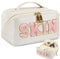 Kulturbeutel mit großer Kapazität, Geburtstagsgeschenk für Mädchen, Damen, Make-up-Organizer-Tasche mit Haut für Hautpflege, adrettes Make-up, Federmäppchen, Kosmetik-Reisetasche