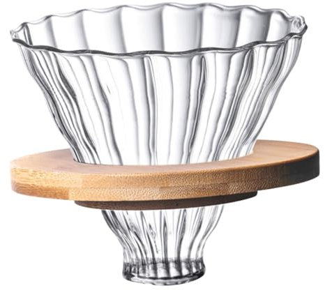 Veemoon Kaffeetassen 1 Satz Kaffeekannen-trichter Kaffeepadmaschine Glas Holz Diffusor Kaffeebecher