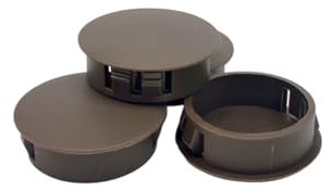 10 Stück Runde Kunststoffkappen, Lochstopfen für Möbelkarten, Platten, Bohrschrauben und Möbel (Farbe: Braun, Größe: 25mm)