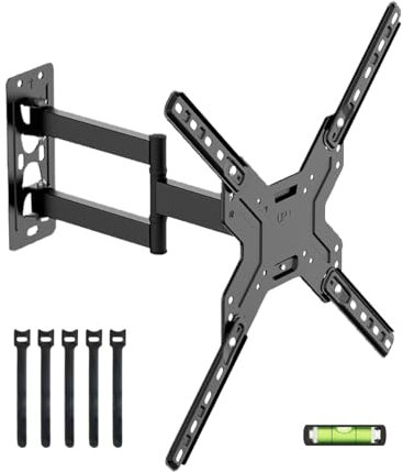 Supporto da parete per TV completamente girevole per la maggior parte dei televisori da 26-60, adatto a TV LED LCD OLED 4K, fino a VESA 400 mm x 400 mm, capacità di carico 66 libbre