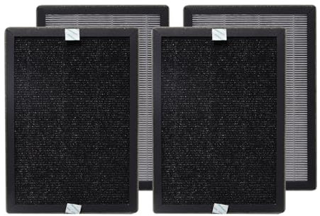 PUREBURG Replaccement Filter Compatible with Airversa Purelle AP2 Air Purifier, 2-Pack (4 Filters) H13 HEPA Activated Carbon 2-in-1 3-Stage Filtration