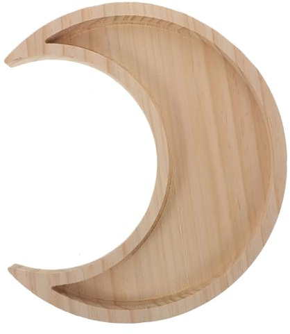 Ciieeo Holzmondschale Halbmond Tablett Servierschale Aus Holz Für Haushalt Desktop Obstschale Snack Teller Zur Aufbewahrung in Küche Wohnzimmer Schlafzimmer