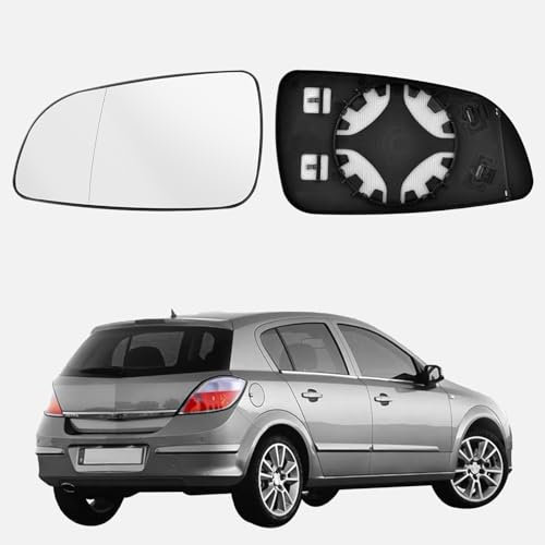 URAQT Vidrio de Espejo Retrovisor Repuesto,Compatible con Opel Corsa Vidrio de Espejo Retrovisor Izquierdo, Espejo Retrovisor Calefactable Ajustable con Espejo Asférico, OEM: OPEL (13141985 6428786)