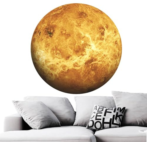 Nuytghr Planet Wandaufkleber, Sonnensystem, selbstklebend, Aufkleber für Schlafzimmer, Fenster, abnehmbare Aufkleber für Kinder