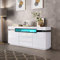 Kommode Sideboard Komodenschrank mit LED 2 Türen 4 Schubladen 1 Offene Ablage für Esszimmer Küche Wohnzimmer Hochglanzfront Möbel (Weiß)