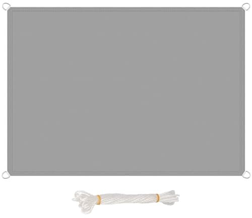 Voile Ombrage 2 x 3 m,Protection UV 98% en Polyester Résistant Imperméable, Filet d'ombrage Toile de Parasol,pour Patio, Terrasse, Balcon, Gris Clair