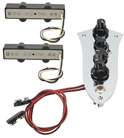 Micros Basses, Micros Guitare, Ensemble de Micros à 4 Cordes, Micro de Guitare Silencieux avec Plaque de Commande de Basse Filaire pour Guitare Basse Jazz