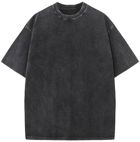 Botong Oversized Workout Shirts for Women Vintage Heavyweight T Shirts for Men Casual Loose Pump Covers Gym Black XL