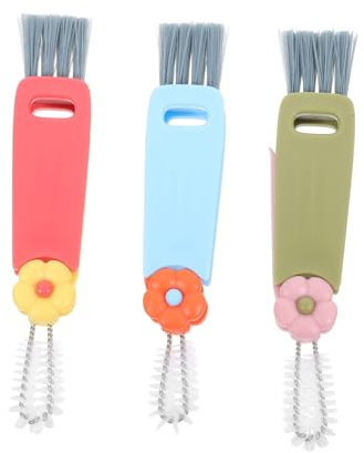 OUNONA 3pcs Cup Lid Brush Convenient Lid Cleaner for Bottle Caps Multi-Function Groove Cleaning Brush Portable for Daily Use