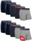 DANISH ENDURANCE 10er Pack Boxershorts Herren, Weiche Baumwolle, Unterhosen Männer Stretch, Ohne Zettel, Mehrfarbig (4xmarine, 3xmarineblau/Bordeaux, 3xgrau/Marineblau), L